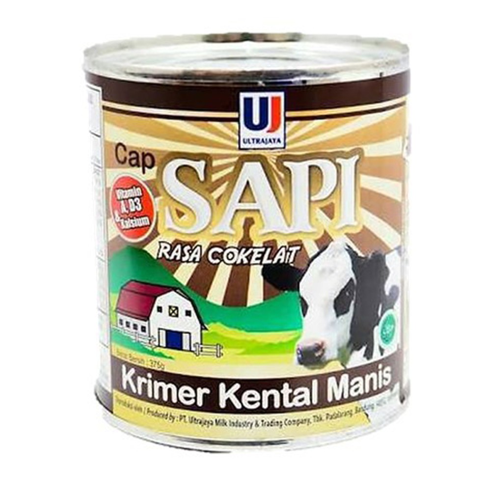 

ULTRA JAYA CAP SAPI KRIMER KENTAL MANIS RASA COKELAT 375 ML