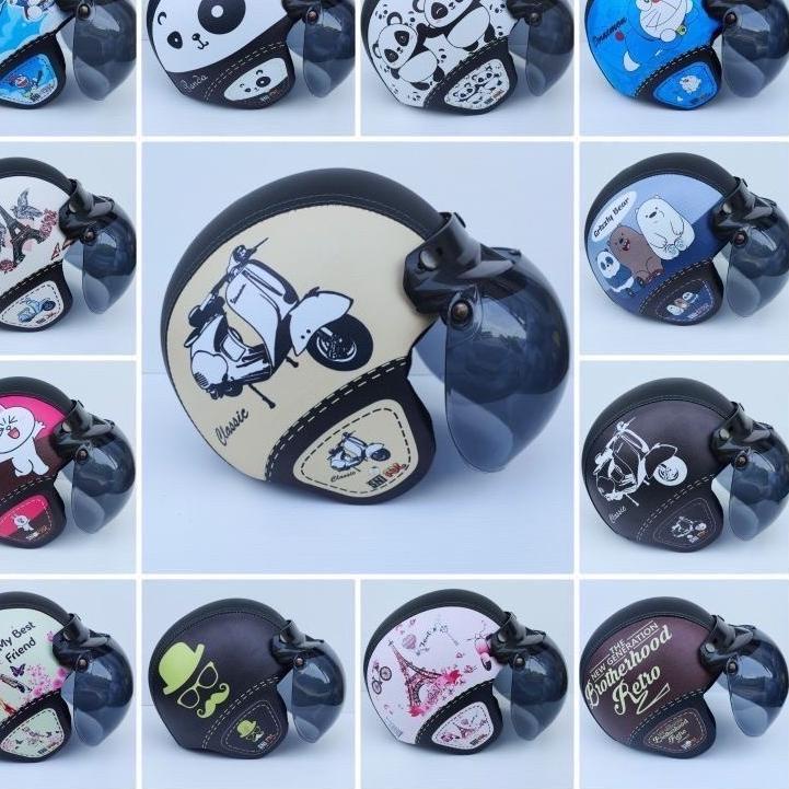 Telah Hadir.. helm bogo dewasa (HELM PRES) retro kulit sni dewasa berkualitas sni murah gaya keren p