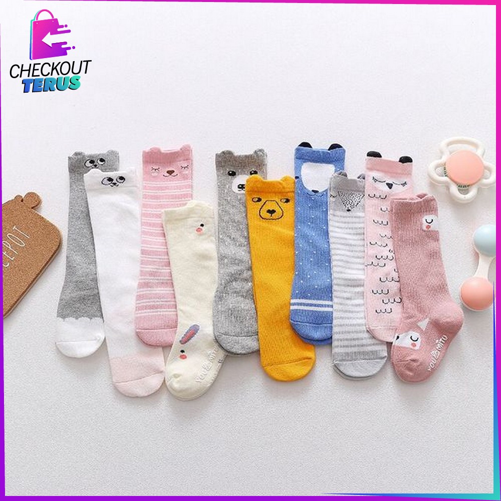 CT P6 Kaos Kaki Anak Bayi Panjang Kaos Kaki Anti Slip Anak Bayi Kaos Kaki Motif Lucu Kaos Kaki Fashion Korea Socks Import Murah