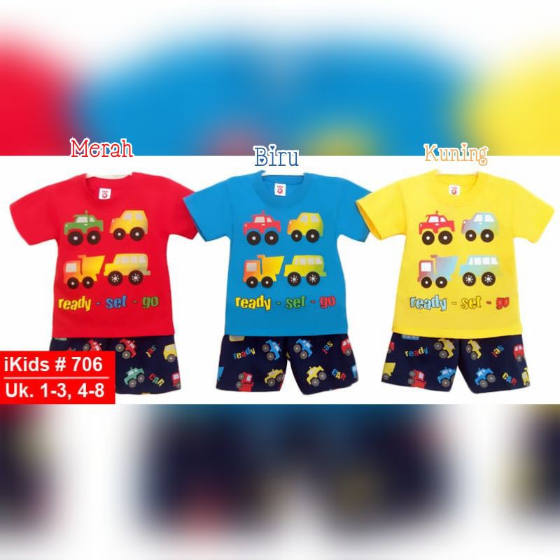 SETELAN BAJU HARIAN ANAK LAKI LAKI 2-10 TAHUN / SETELAN DALMAL LENGAN PENDEK ANAK COWOK 2-10 TAHUN MOTIF RICKO RIKO THE SERIES