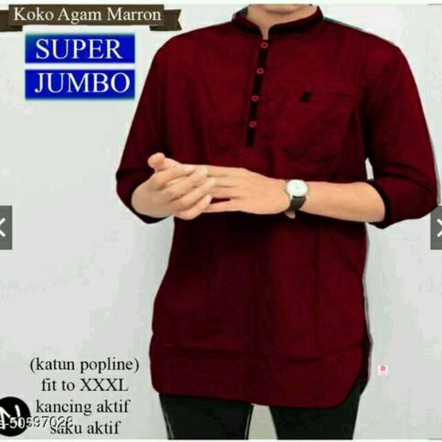 Baju koko jumbo coklat maron
