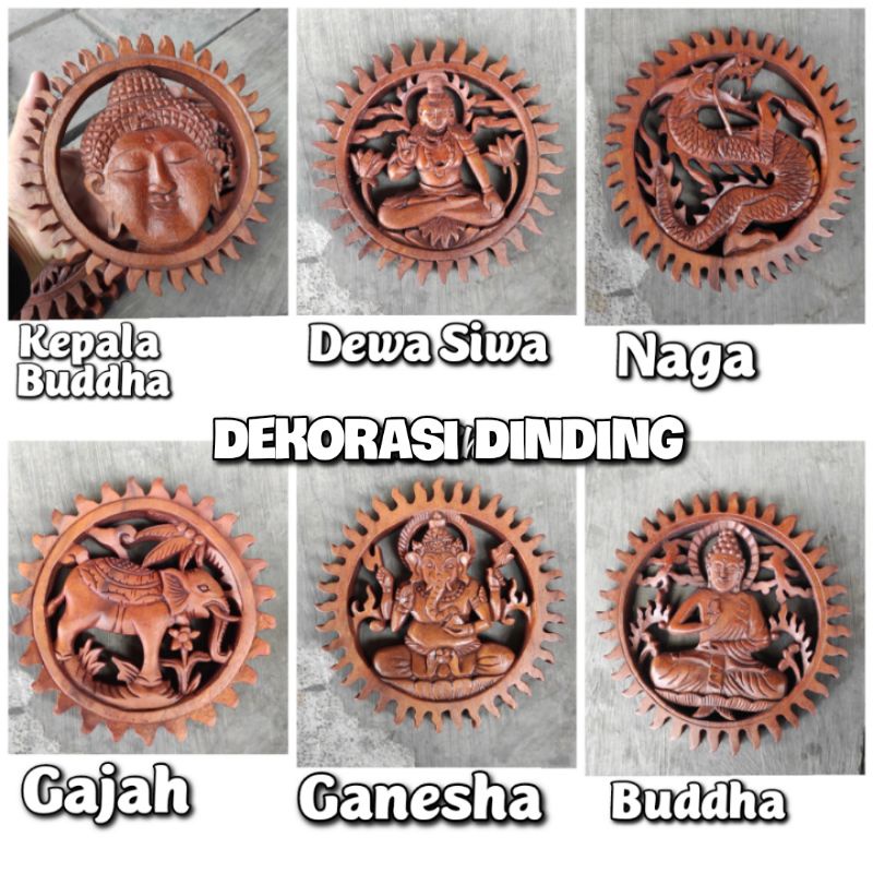 Dekorasi Dinding Pandil Bali 20 Cm/Pandil Bali/Dekorasi Dinding Gajah/Dewa Siwa/Naga/Dewa Ganesha/Bu