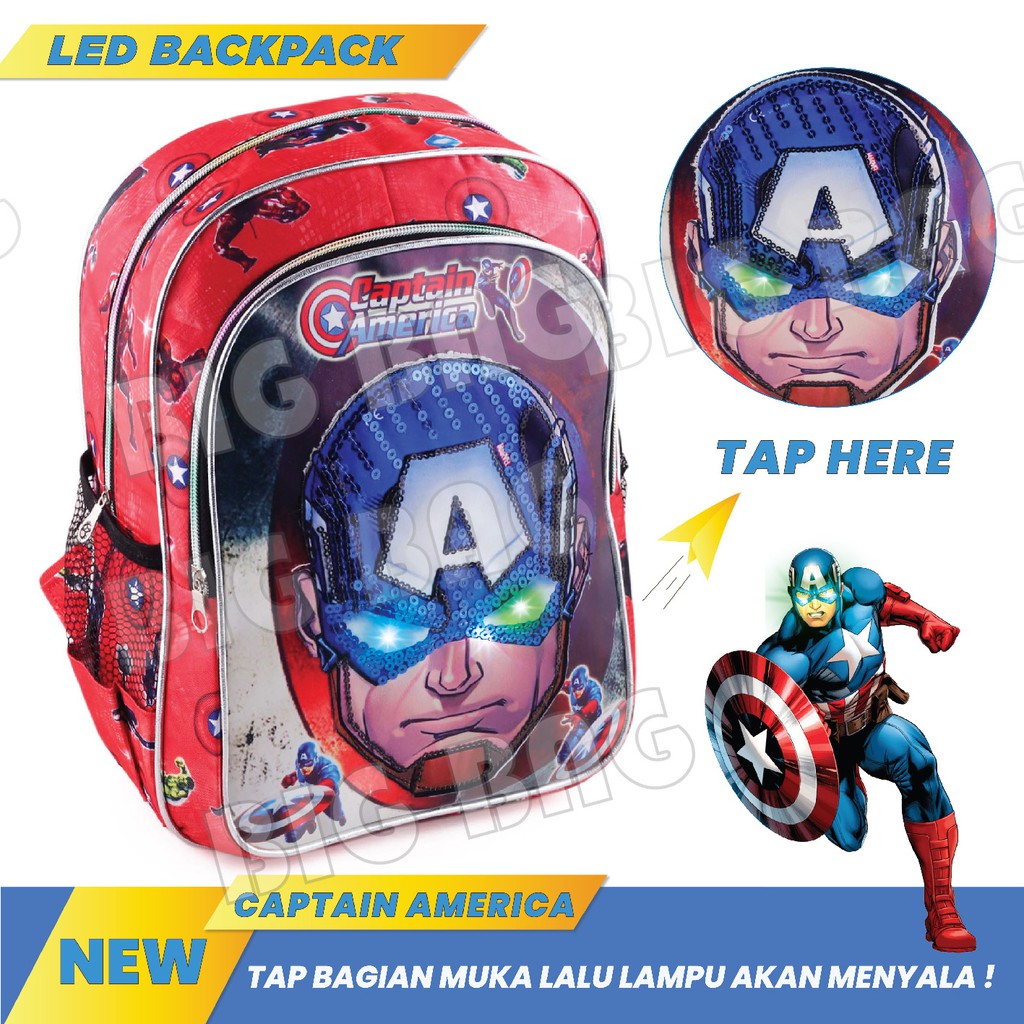 PTS - Tas Anak Cowo / Laki Laki Karakter  - EXTRA - THE PRIME - UKURAN SD - RANSEL LED - LED BACKPACK - RANSEL