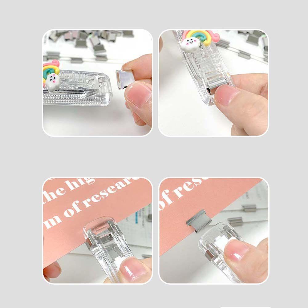 Quinton Klip Dorong Warna-Warni Multifungsi Perlengkapan Desktop Tape Dispenser Perlengkapan Kantor Stapler Staple Remover