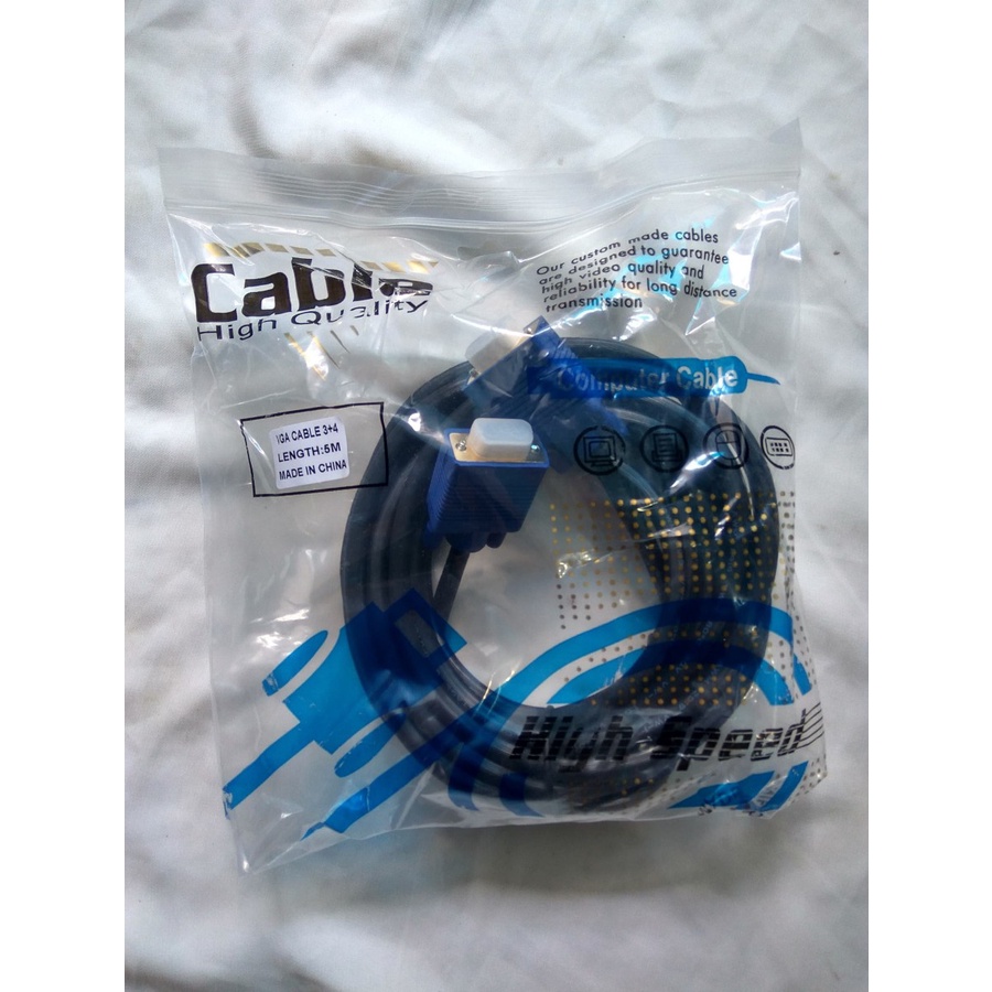 KABEL VGA 5M HIGH QUALITY GOLD PLATED - Kabel VGA 5 Meter Gold Plated