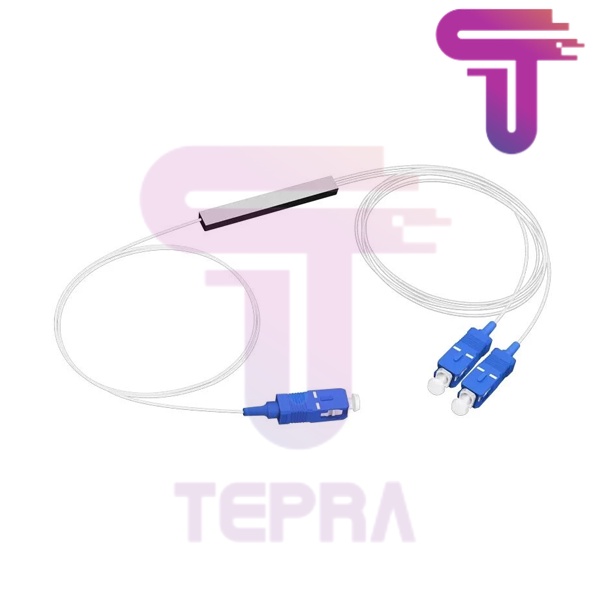 Fiber Optic Passive Splitter 1:2 SC / UPC FTTH PLC Splitter 1-2 SC/UPC