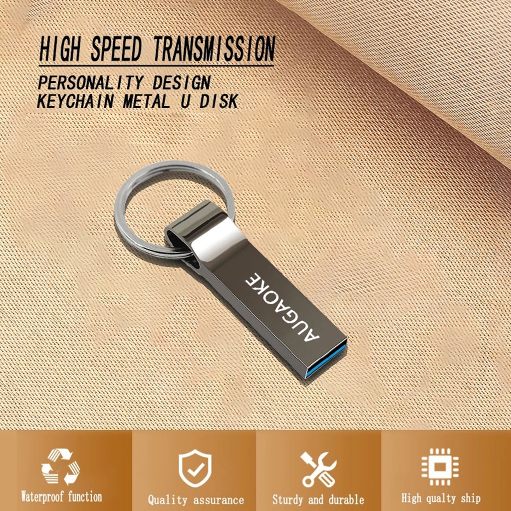 (Huluboy) Flashdisk USB 3.0 Kapasitas Besar 256GB 512GB 1TB 2TB AUGAOKE U Disk Bahan Metal