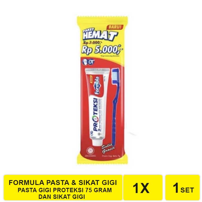 PAKET HEMAT FORMULA SIKAT GIGI PLUS PASTA GIGI 75 GRAM FORMULA PROTEKSI