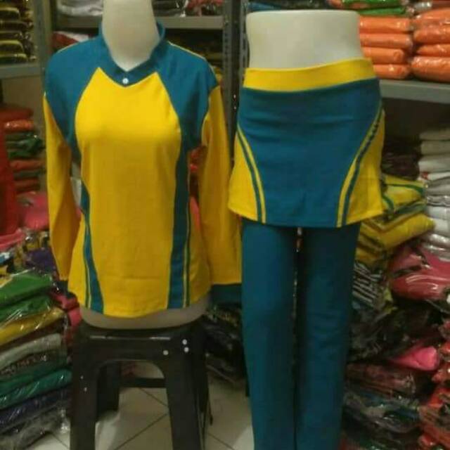 Pakaian olah raga umum persit dll tosca kuning