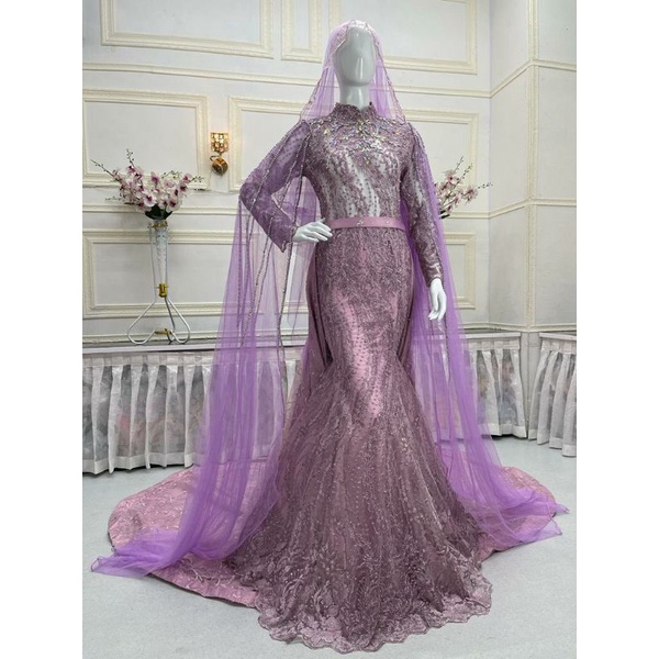 Gaun pengantin duyung full payet/wedding dress