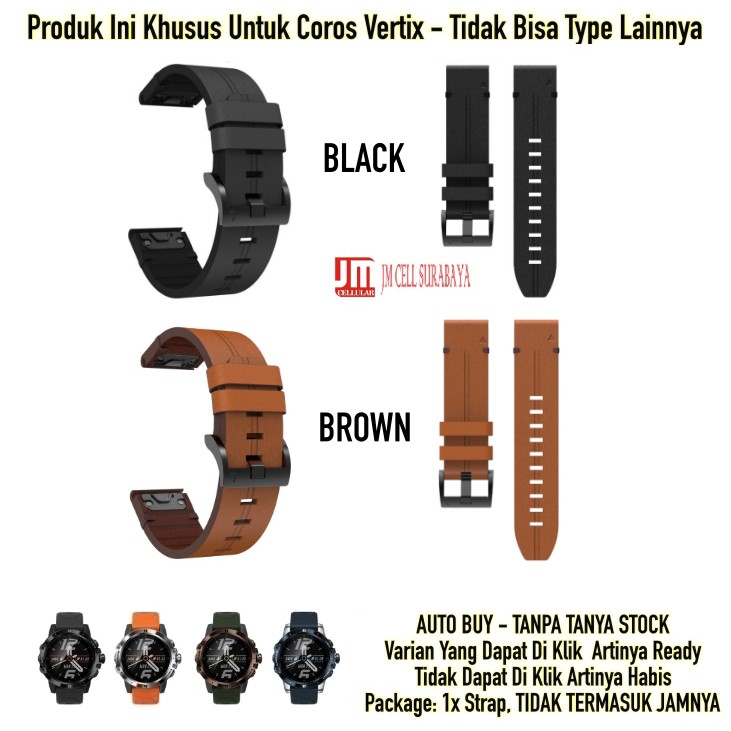 Strap Coros Vertix - Tali Jam Tangan Kulit Leather Strip Quick Fit