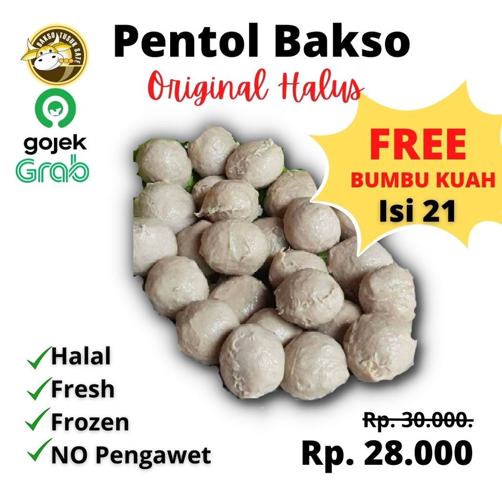 Jual Bakso Tusuk Sate Bakso Sapi Asli Original Halus Non Micin Isi 21