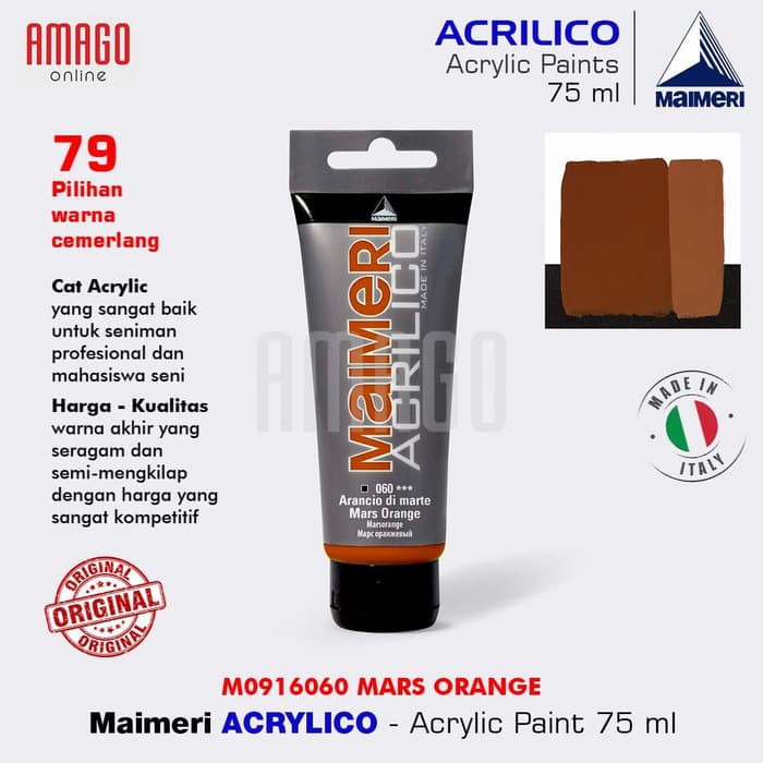 MAIMERI ACRILICO - ACRYLIC PAINT - MARS ORANGE - 75ML - M0916060