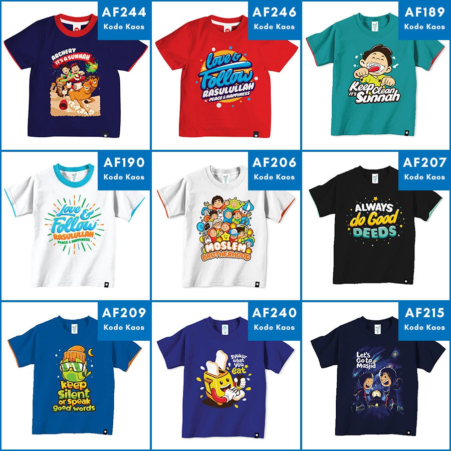  Kaos  Anak  Muslim  Afrakids Lengan Pendek T Shirt Anak  