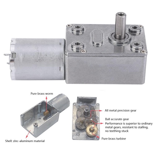 Dc Motor Gearbox Reducer 12V 5RPM Low High Speed Torque Worm Geared Reduction Electric Dinamo Gear Box 5 RPM