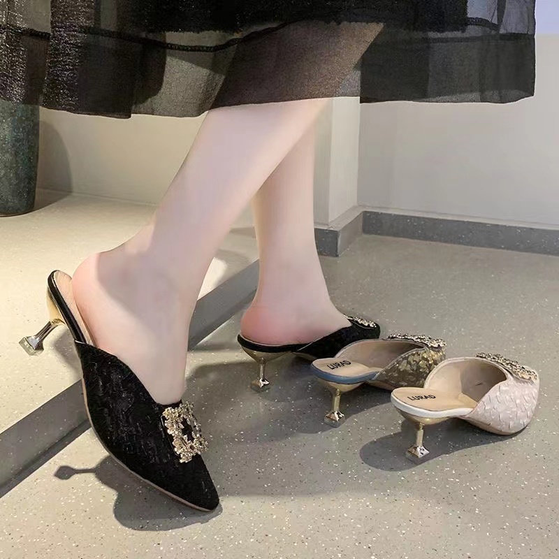 Sendal Cewek Kantor Mall Import Original High Quality Sandal Wanita Heels Cantik Viral Fashon Modis