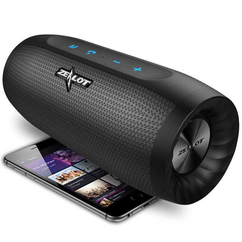 Zealot S16 Bluetooth Speaker Dual Bass dengan Powerbank 4000mAh-Hitam