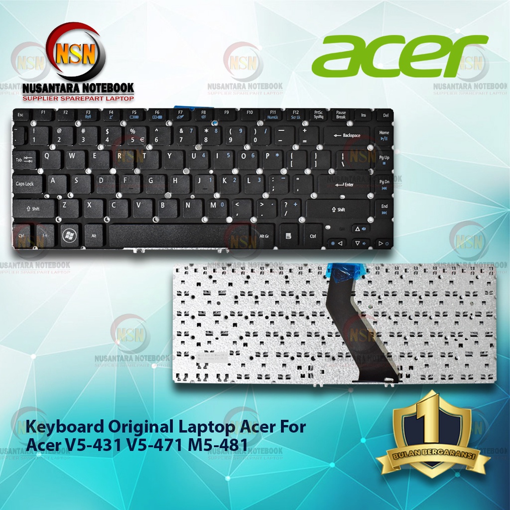 Keyboard Acer V5-431 V5-471 M5-481 Hitam Black for Laptop Acer