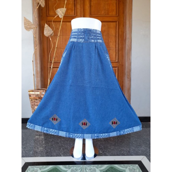 Rok Jeans Wanita / Rok Panjang Wanita / Rok Bordir / Rok Jeans Murah / Rok Cantik /