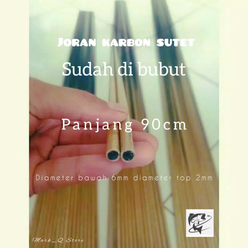 Karbon sutet solid  bubut 90cm D7mm
