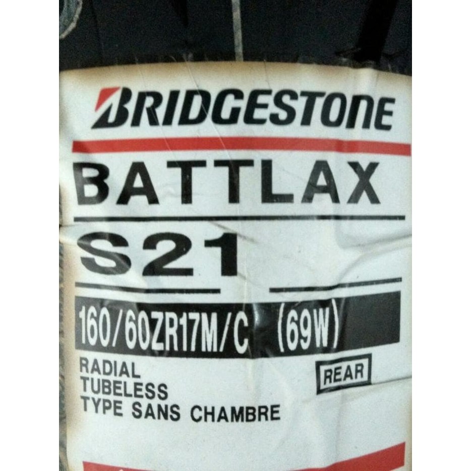 Battlax s21 160/60-17 ban belakang sport Bridgestone
