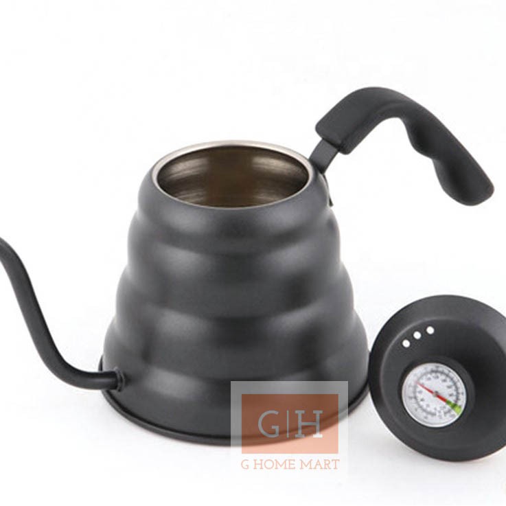 Gooseneck Kettle with Thermometer 1,2L Teko Leher Angsa kopi