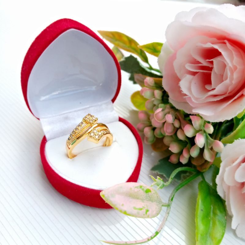 Cincin xuping cincin pesta pernikahan cincin 24 karat murah elegan cincin pernikahan tunangan