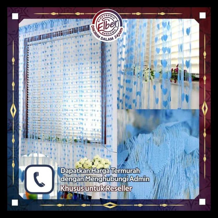 Tirai Benang Motif Love Tirai Benang Heart Motif Tirai Benang Korea - Hitam Kode 1439