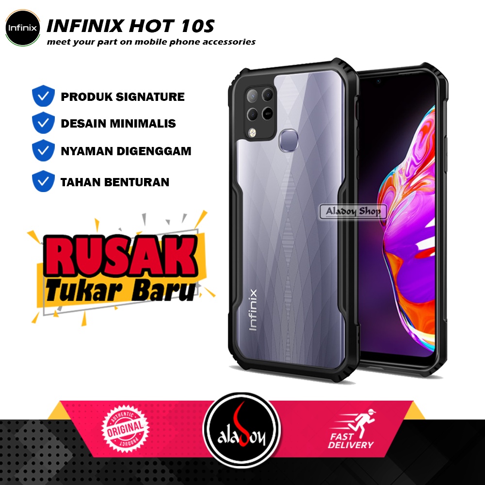 Case Infinix Hot 10s Armor Fusion Shockproof Transparent Premium Casing