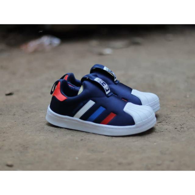 Adidas Superstar Slip On 360 Kids Navy France Original