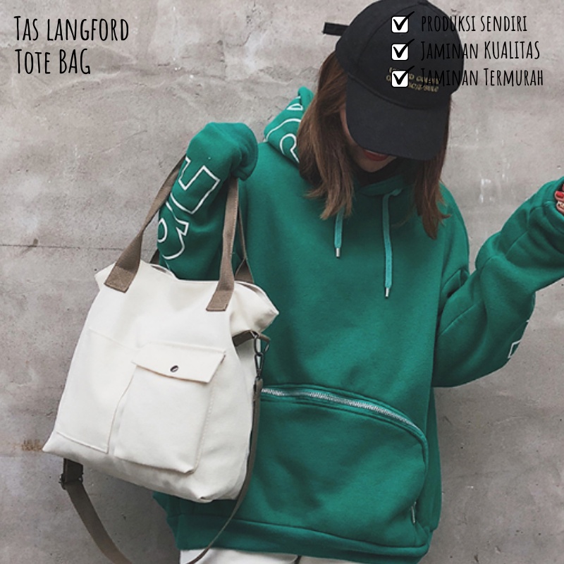 Tas Tote Bag - Shoulder Messenger Selempang Wanita Terbaru Murah Bagus Kekinian Model Korea Fashion Favorit Import Lokal Original Sekolah Kerja Traveling Kuliah Remaja Dewasa Simple Elegan Casual