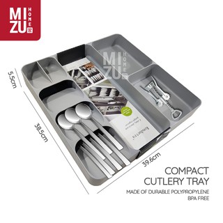 SOIGNEE Kitchen Drawer Cutlery Organizer Tray Rak Sekat Sendok Garpu