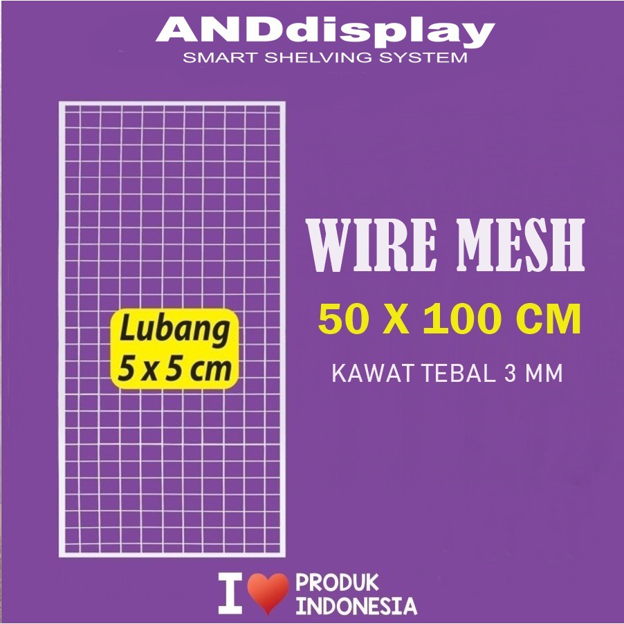 WIRE GRID MESH 50 X 100 CM - KAWAT JARING KOTAK - RAM DINDING BINGKAI