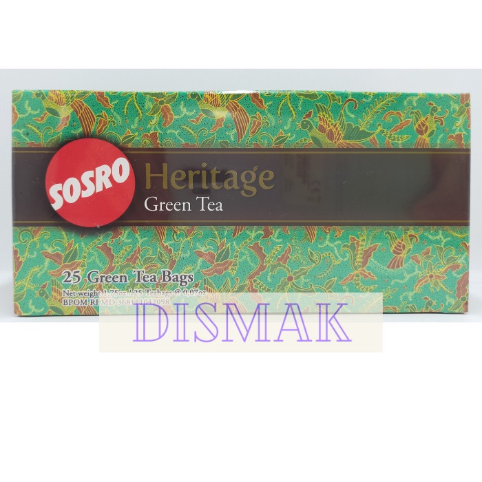 

Teh-Daun- Teh Sosro Celup Heritage Teh Hijau \ Green Tea -Daun-Teh 800 Teh-Makanan-Minuman