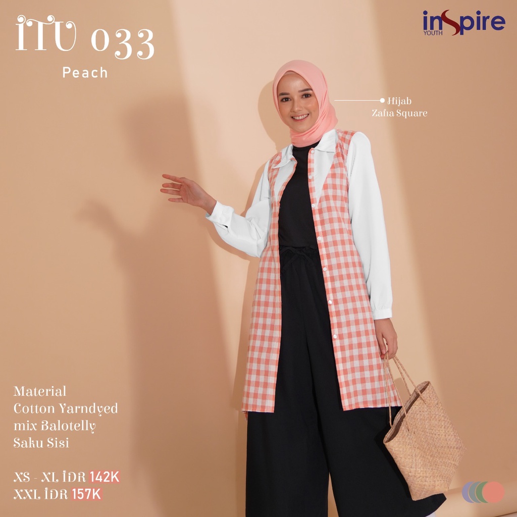 Inspire ITU 33 Tunik Panjang Bahan Cotton Mix Balotelly Baju Atasan Wanita Muslimah Kekinian