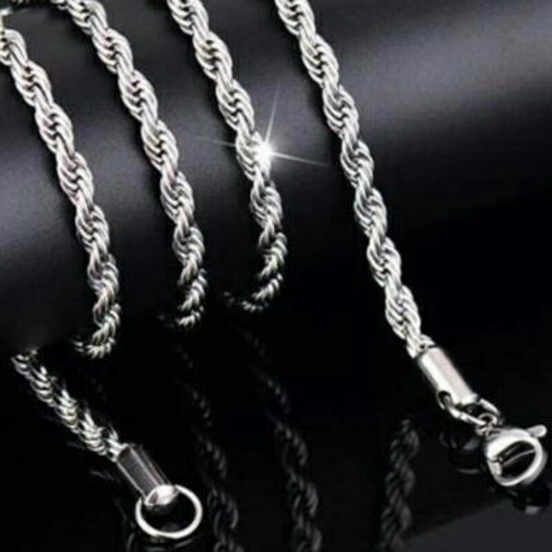 KALUNG TITANIUM PRIA MODEL TAMBANG BESAR 0.8/1.0 WARNA SILVER