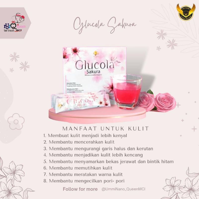 Minuman Collagen GLUCOLA SAKURA MCI ECER 1 SACHET @ 12gr