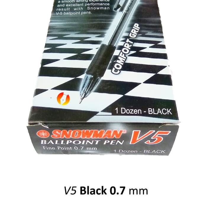 

Ready Stok Snowman V5 Black Hitam Ballpoint 0 7 mm Bolpen Cetak Cetek Cetekan Limited