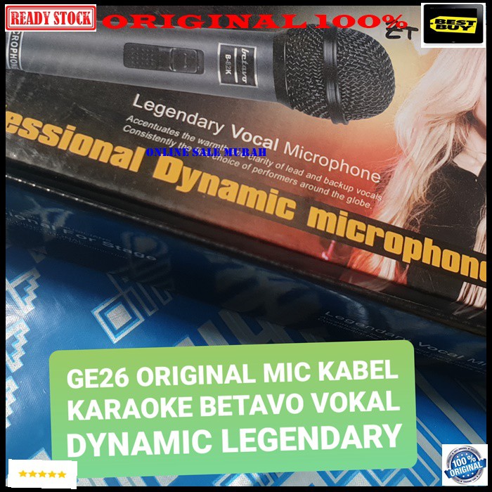 G26 Betavo Mic kabel dynamic legendary Microphone cable karaoke vocal audio sound suara mik pro profesional vokal mikrophone 1bh mic 1bh kabel mic 3-4meter Bahan pvc suara bagus, jernih dan empuk, bersih dan sensitif micnya cocok buat karaok