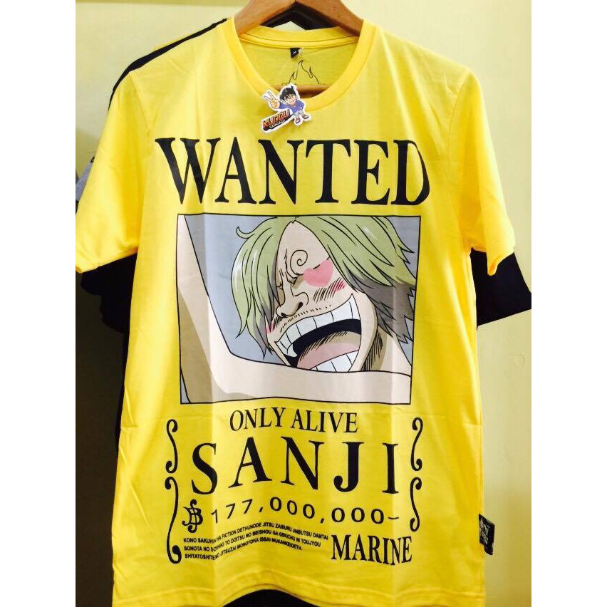 Kaos Anime Sanji Wanted One Piece