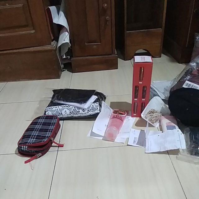 ( Bisa Cod )promo Murah Paket Rak Gantung 4 In 1  Motif Bunga Full Resleting