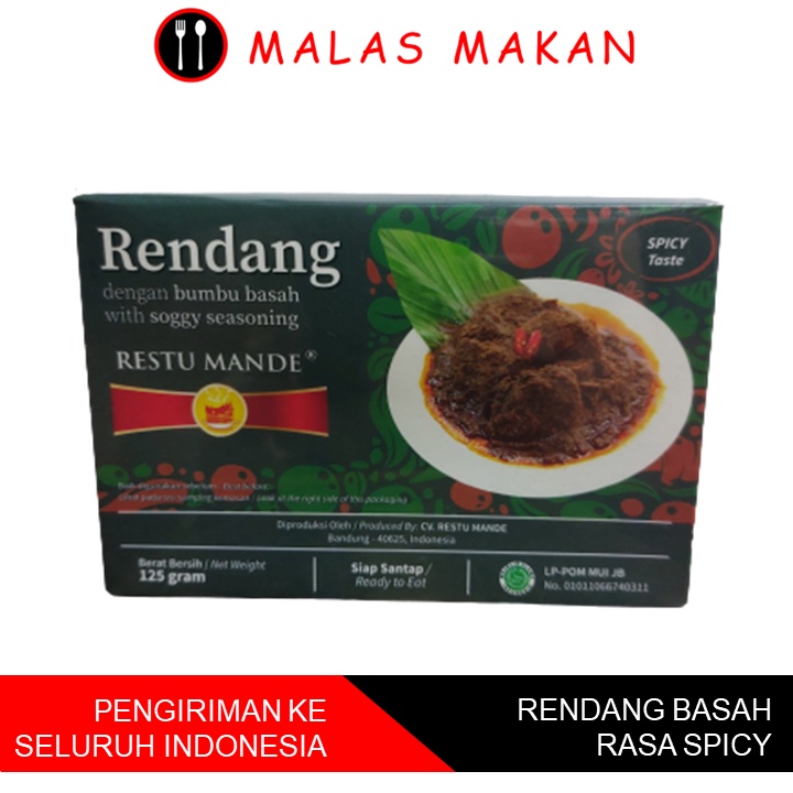 

Rendang Basah Rasa Pedas Spicy Restu Mande Rendang Padang 125gr