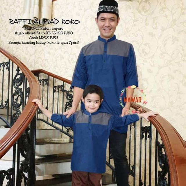 Fashion muslimah couple koko dewasa anak RAFFI AHMAD KOKO mawar