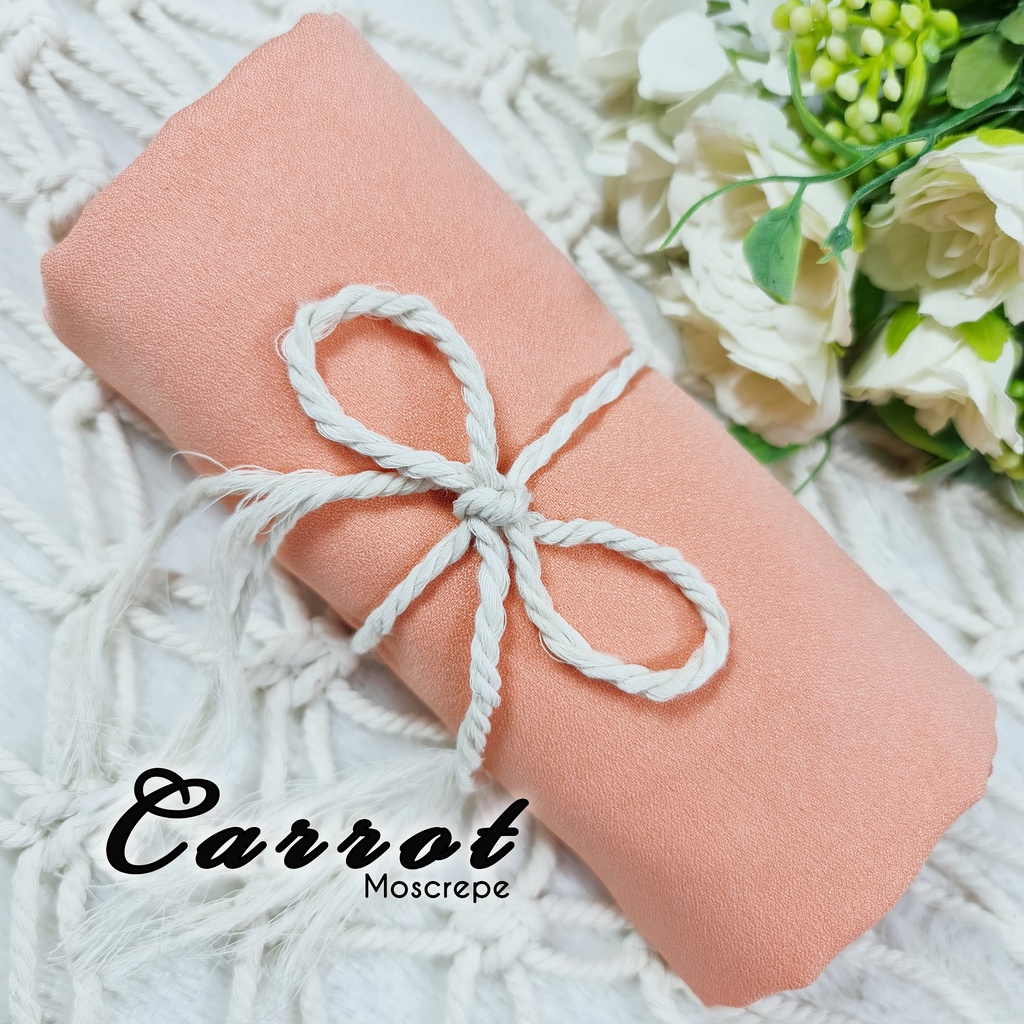 Jilbab instan khimar XL ped antem, belakang panjang segitiga hijab bergo,MOOSCREPE kerudung syar'i-KHIMAR XL CARROT