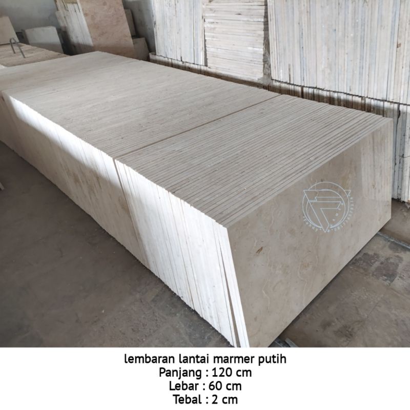 Lembaran lantai marmer putih natural 120x60 harga perlembar