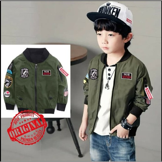  Baju  Jaket  Bomber Anak Cowok Mickey Set Cewek  OW45 Little 