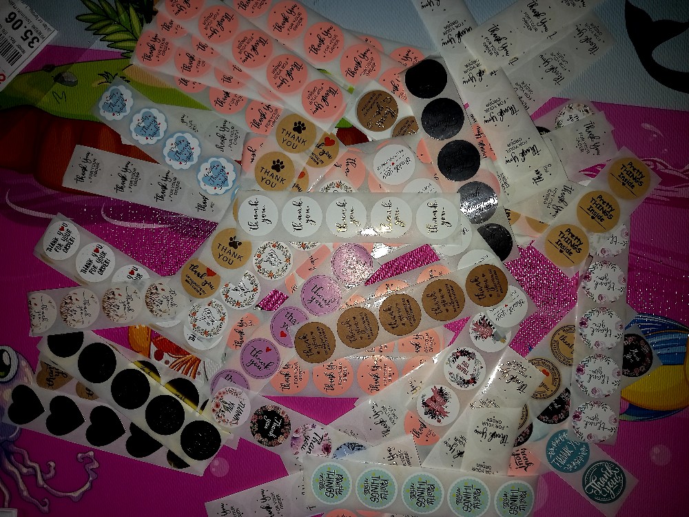Stiker Sticker Thank You Segel Kemasan Baking Tools Decoration Packaging Kue Seal Sealer Kraft