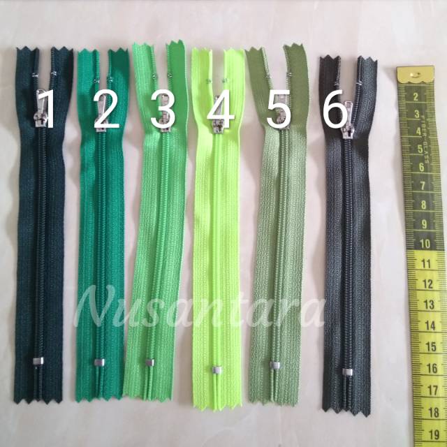 Resleting /Risleting /Zipper YKK 6&quot;/15cm satuan green series