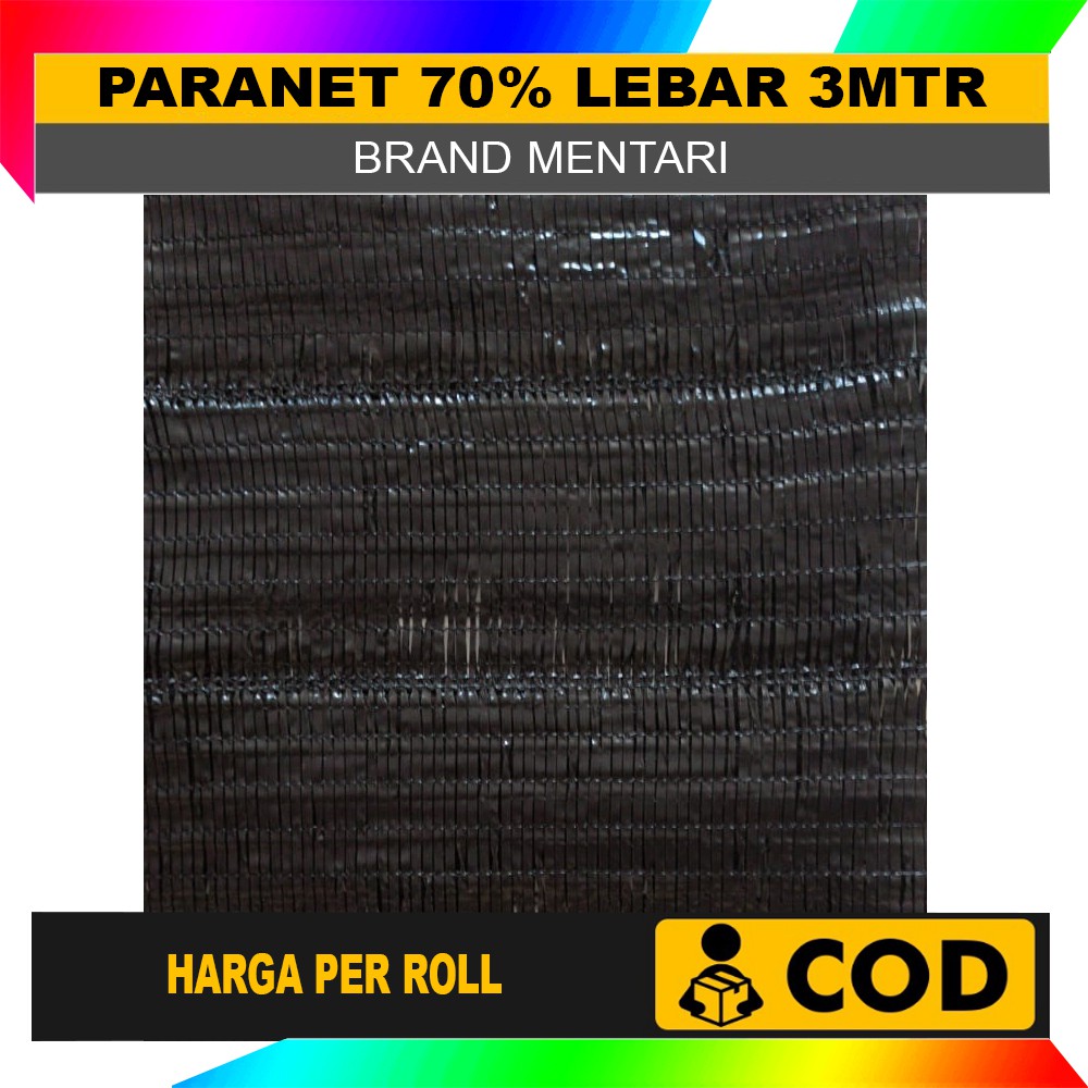 Jaring PARANET 75 Persen 3 Mtr x 100 Mtr Penahan Panas Sinar Matahari Shadingnet Harga per ROLL