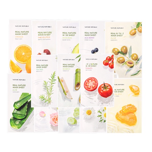 Real Nature Mask Sheet All Variants Masker Wajah Natural / My Real Squeeze Mask